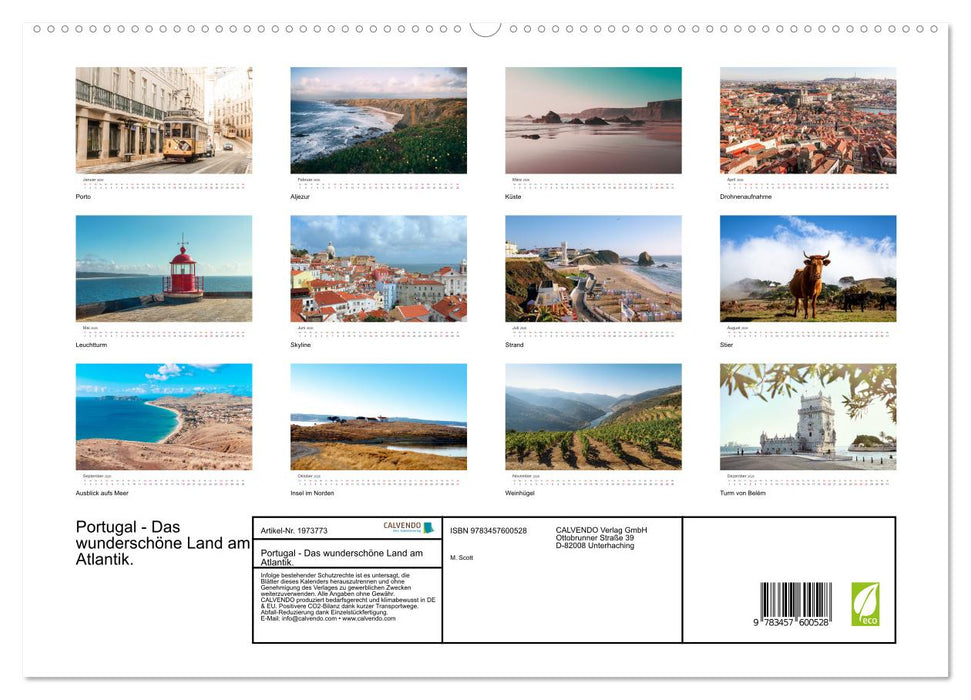 Portugal - Das wunderschöne Land am Atlantik. (CALVENDO Wandkalender 2026)