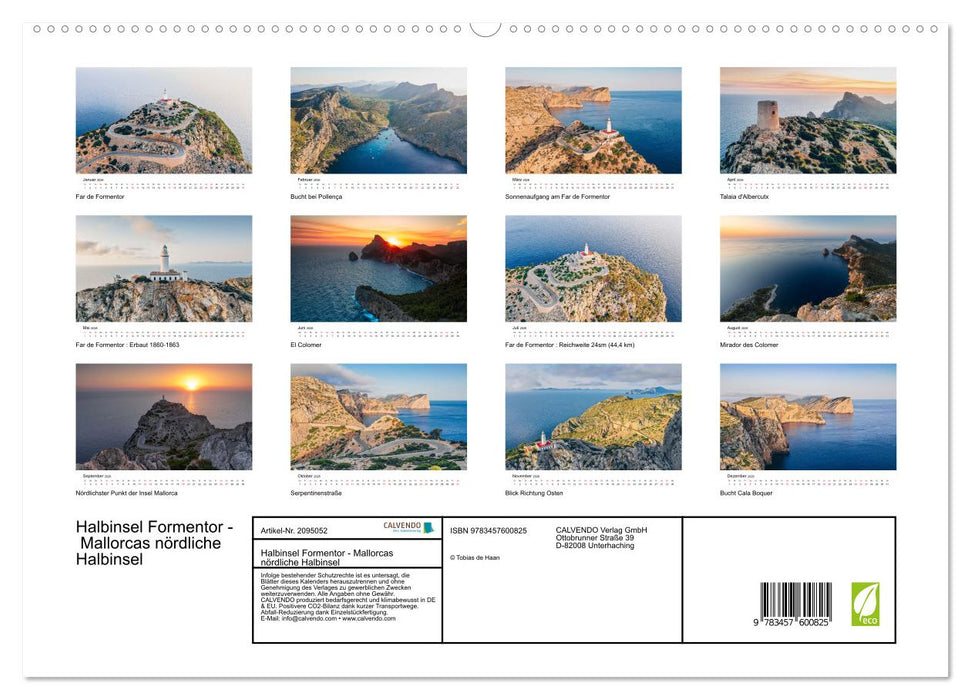 Halbinsel Formentor - Mallorcas nördliche Halbinsel (CALVENDO Premium Wandkalender 2026)