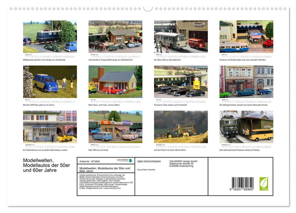 Modellwelten, Modellautos der 50er und 60er Jahre (CALVENDO Wandkalender 2026)