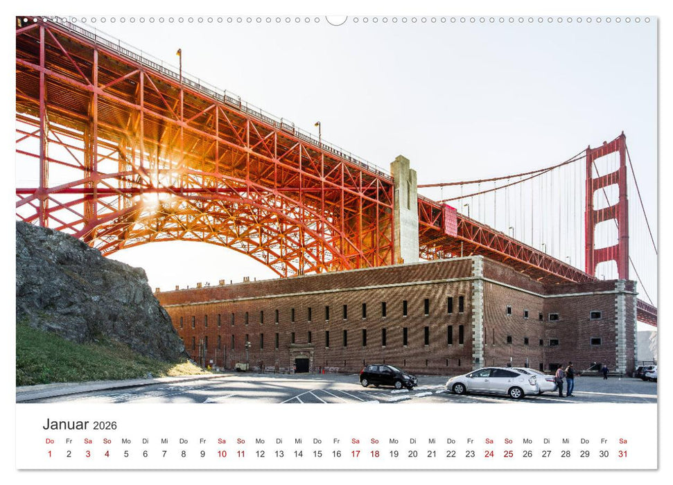 Golden Gate Bridge - Das berühmte Wahrzeichen von San Francisco. (CALVENDO Premium Wandkalender 2026)