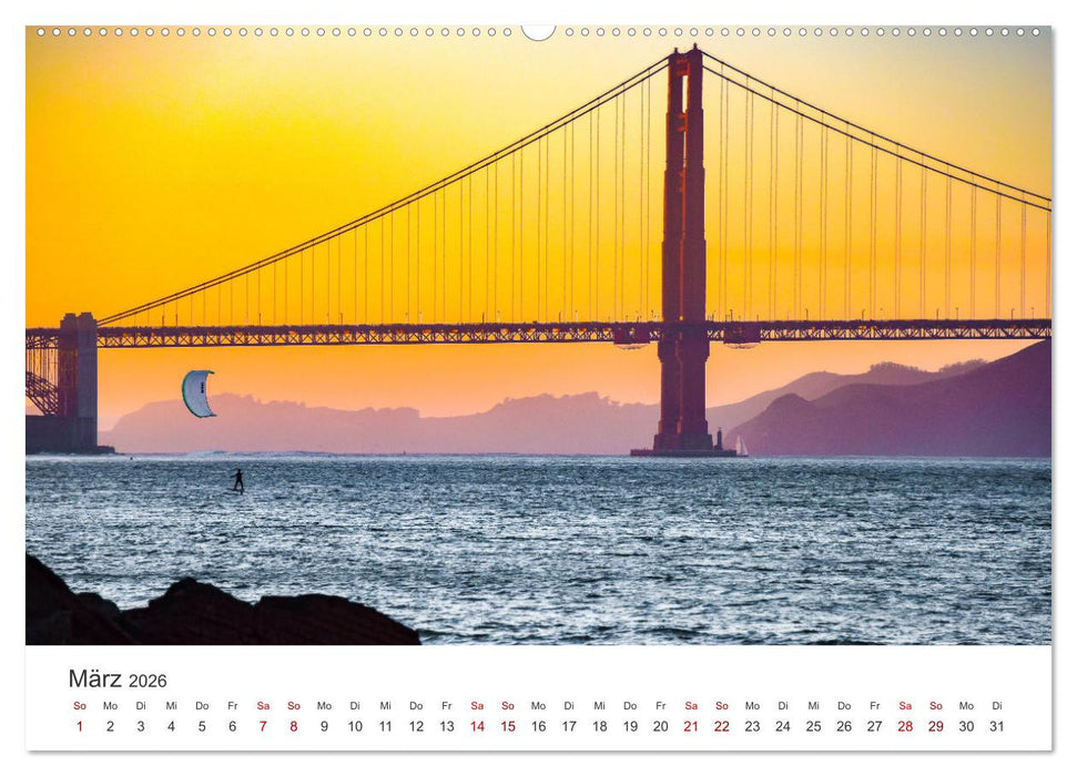 Golden Gate Bridge - Das berühmte Wahrzeichen von San Francisco. (CALVENDO Premium Wandkalender 2026)
