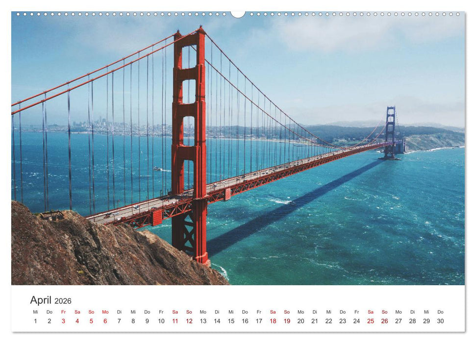 Golden Gate Bridge - Das berühmte Wahrzeichen von San Francisco. (CALVENDO Premium Wandkalender 2026)