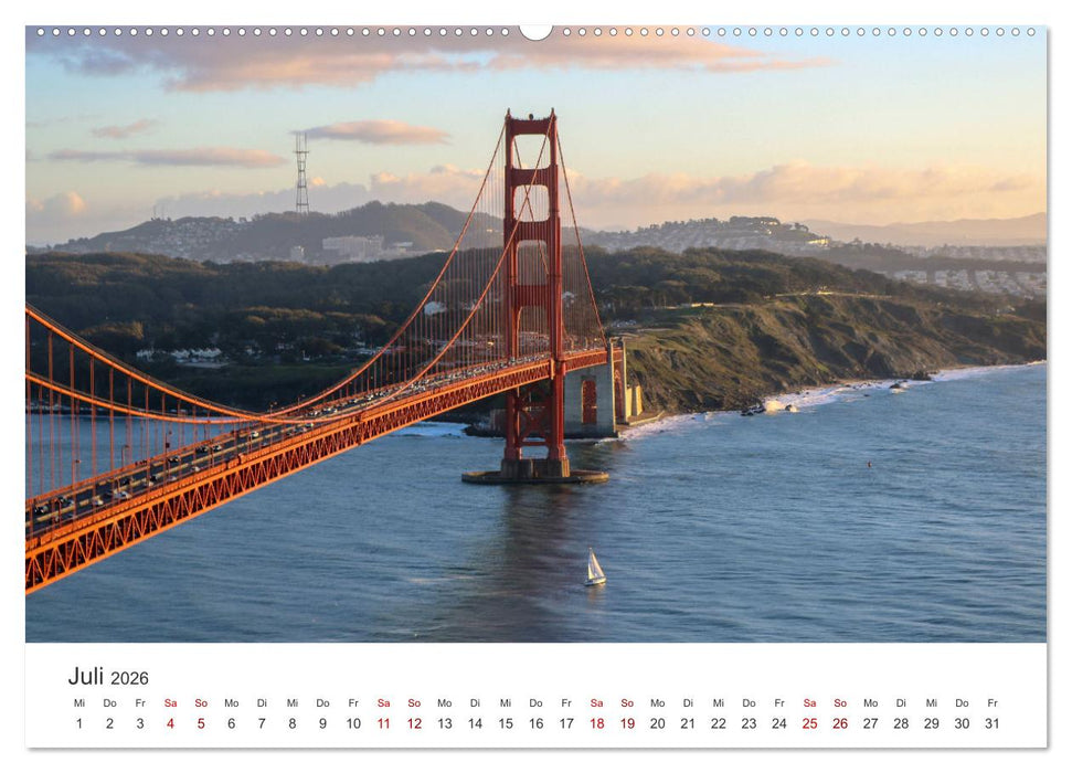 Golden Gate Bridge - Das berühmte Wahrzeichen von San Francisco. (CALVENDO Premium Wandkalender 2026)