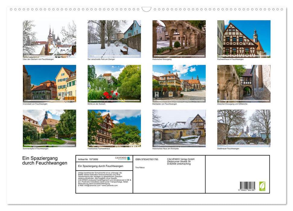 Ein Spaziergang durch Feuchtwangen (CALVENDO Wandkalender 2026)