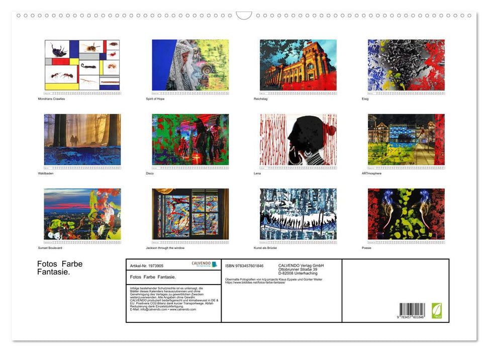 Fotos Farbe Fantasie. (CALVENDO Wandkalender 2026)