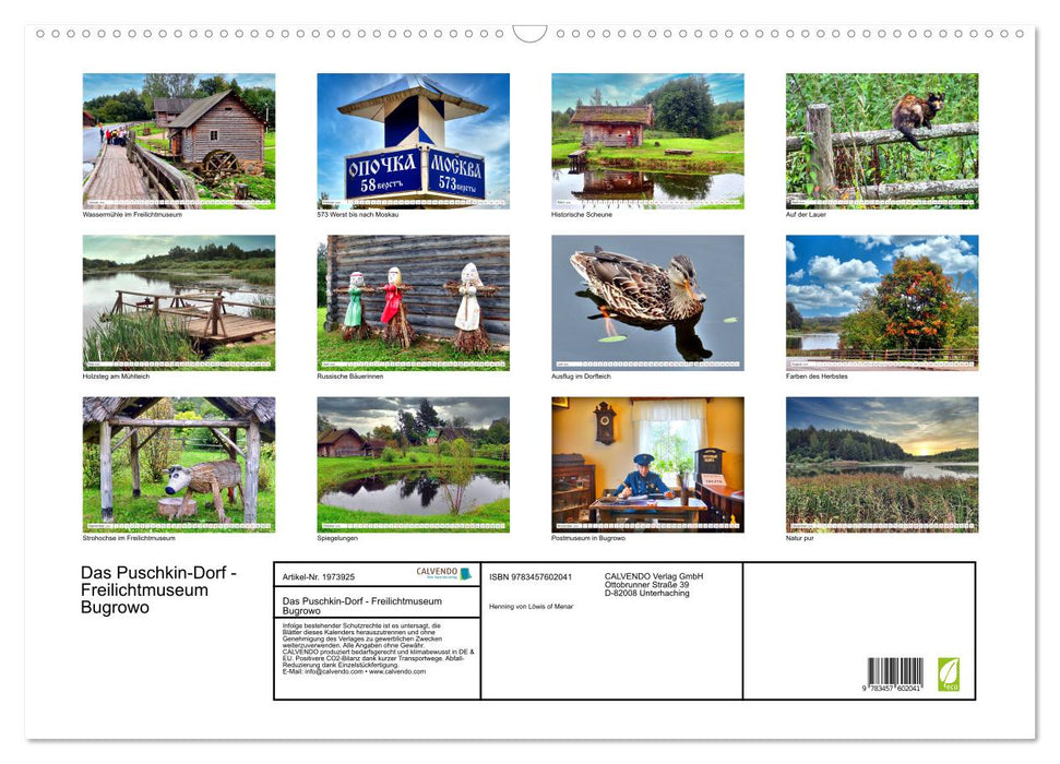 Das Puschkin-Dorf - Freilichtmuseum Bugrowo (CALVENDO Wandkalender 2026)