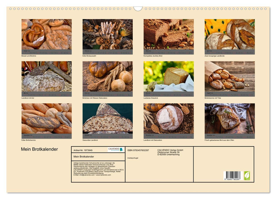 Mein Brotkalender (CALVENDO Wandkalender 2026)