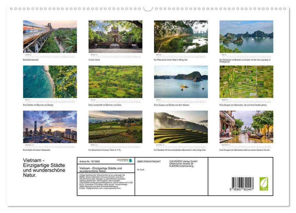 Vietnam - Einzigartige Städte und wunderschöne Natur. (CALVENDO Wandkalender 2026)