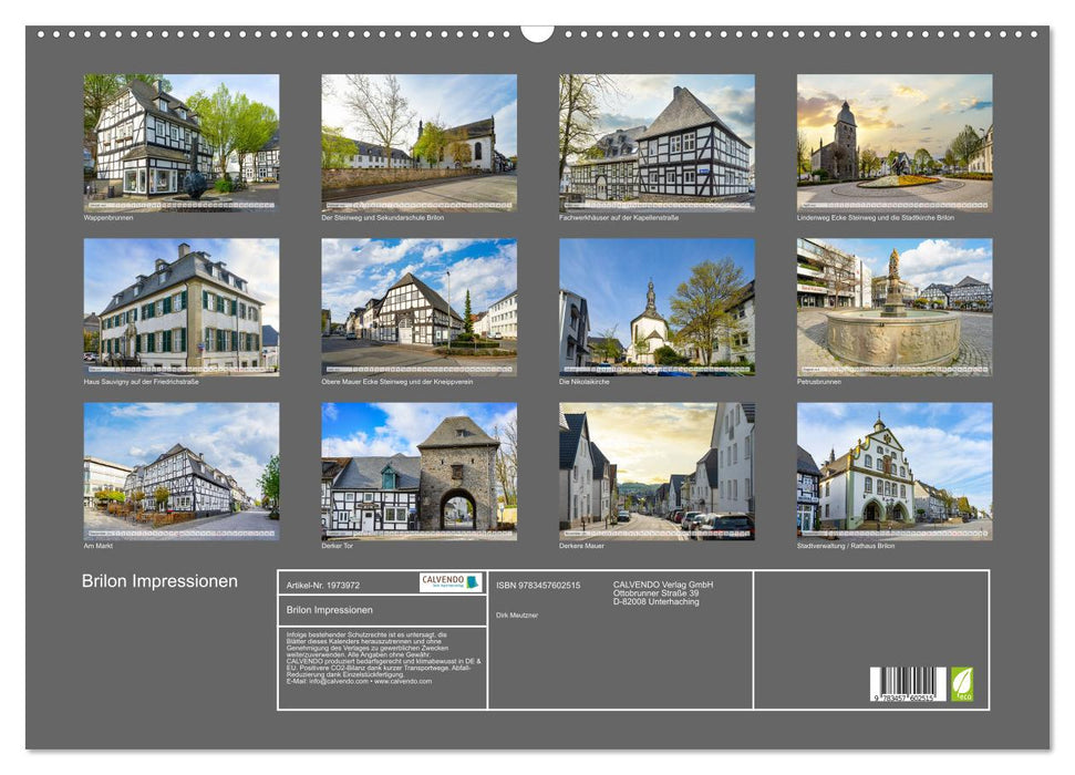 Brilon Impressionen (CALVENDO Wandkalender 2026)