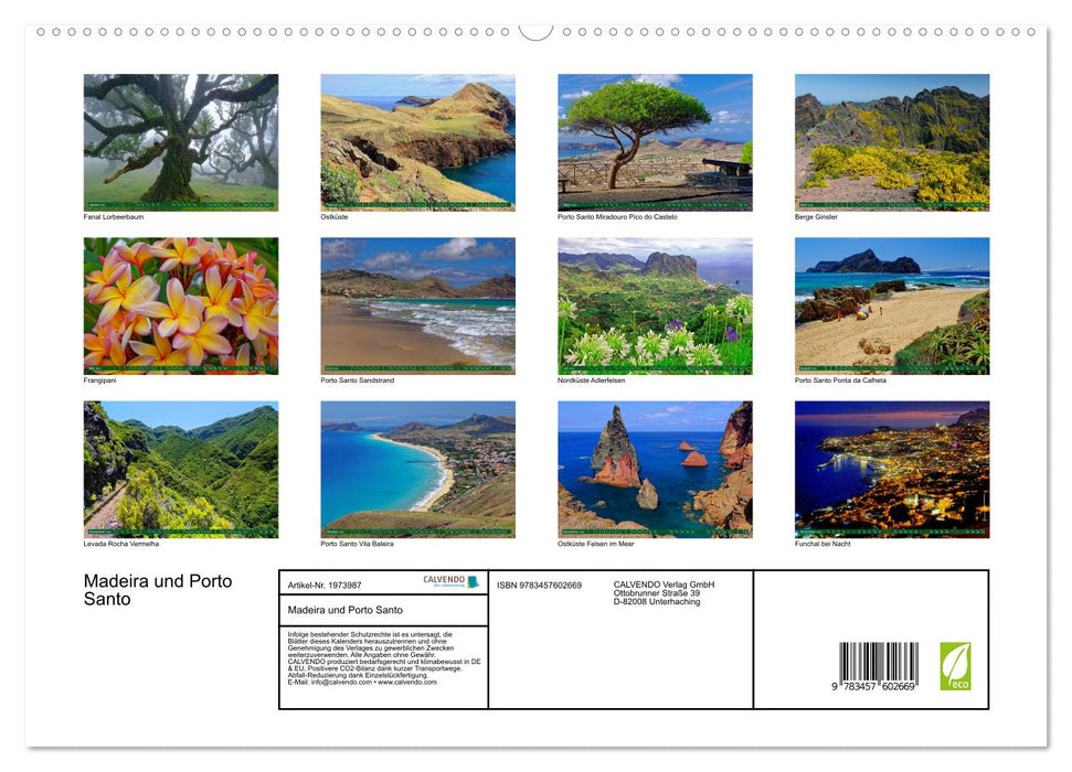 Madeira und Porto Santo (CALVENDO Premium Wandkalender 2026)