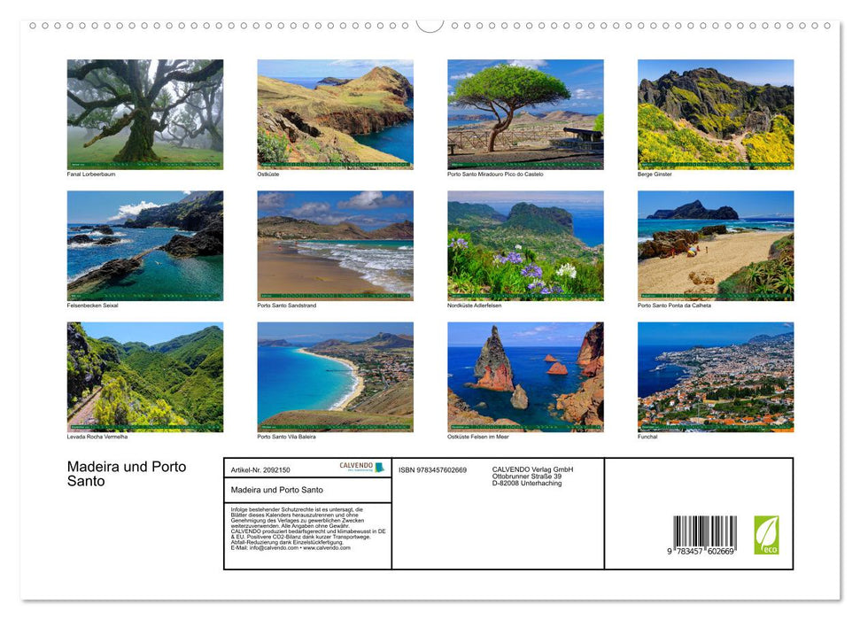 Madeira und Porto Santo (CALVENDO Premium Wandkalender 2026)