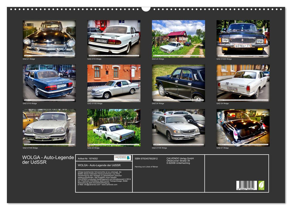 WOLGA - Auto-Legende der UdSSR (CALVENDO Wandkalender 2026)