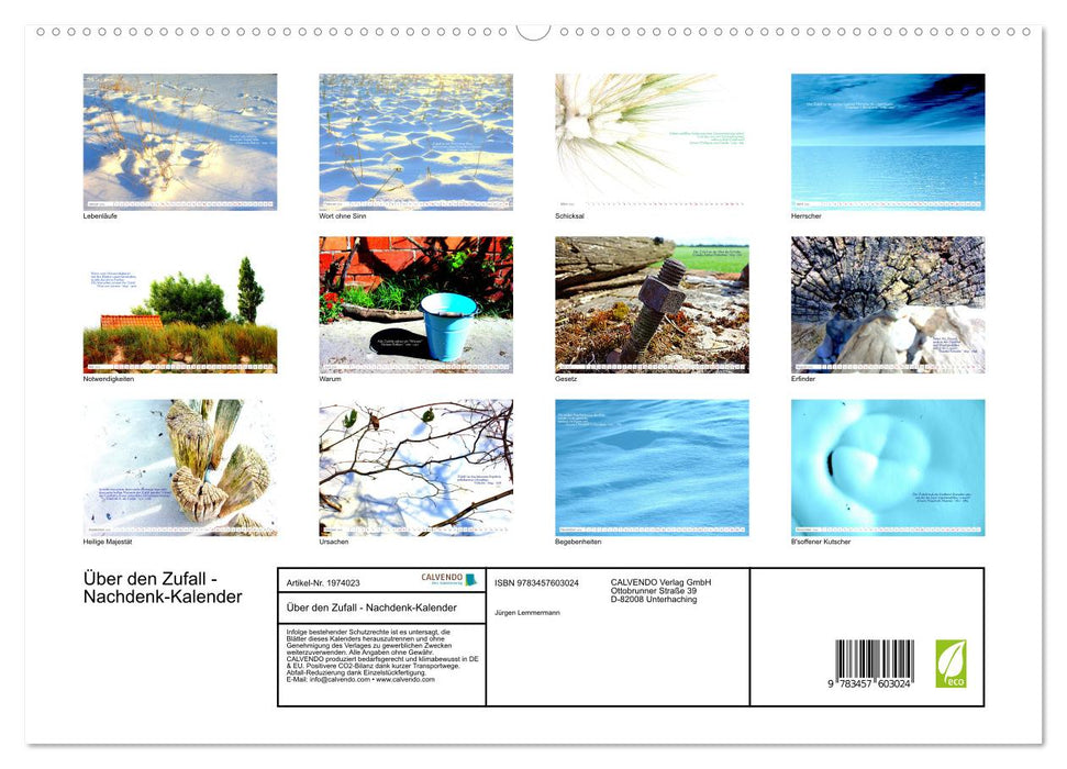 Über den Zufall - Nachdenk-Kalender (CALVENDO Wandkalender 2026)