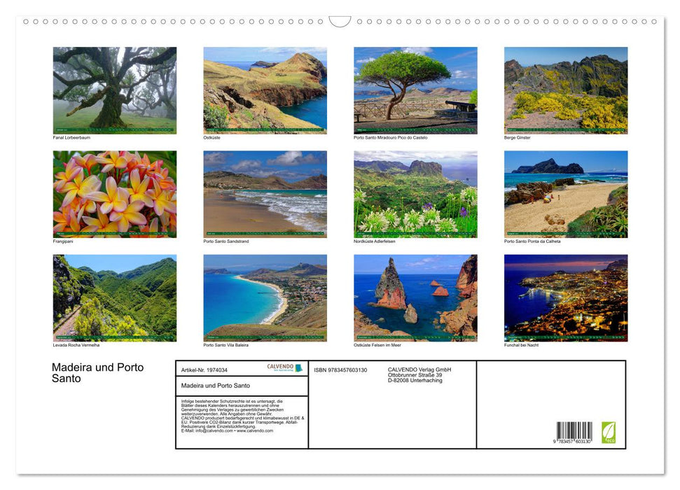 Madeira und Porto Santo (CALVENDO Wandkalender 2026)
