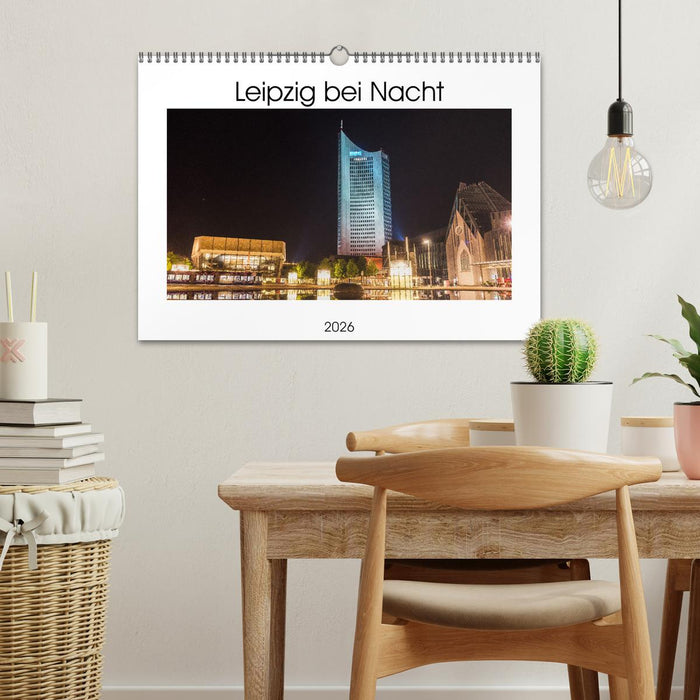 Leipzig bei Nacht (CALVENDO Wandkalender 2026)