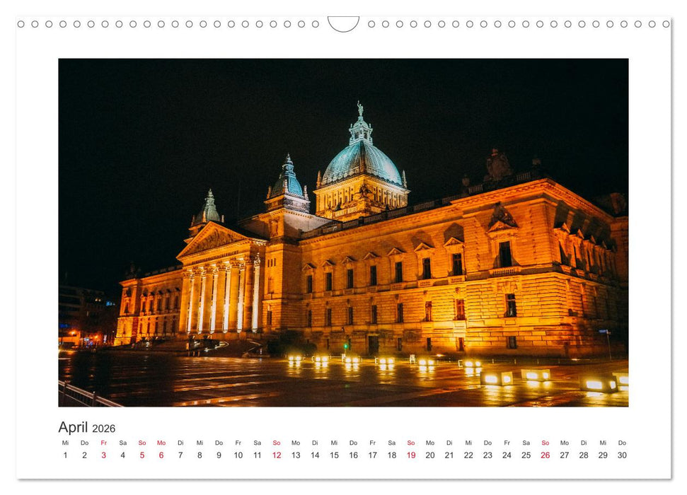 Leipzig bei Nacht (CALVENDO Wandkalender 2026)