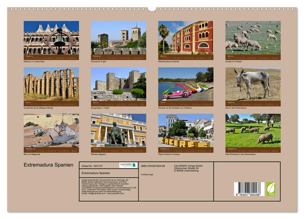Extremadura Spanien (CALVENDO Wandkalender 2026)