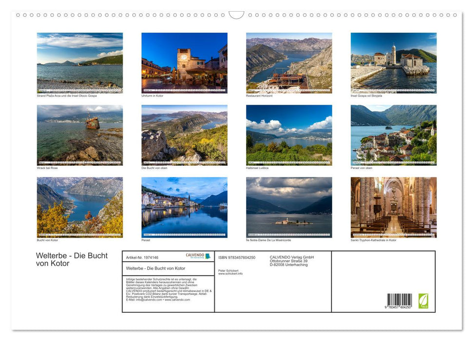Welterbe - Die Bucht von Kotor (CALVENDO Wandkalender 2026)