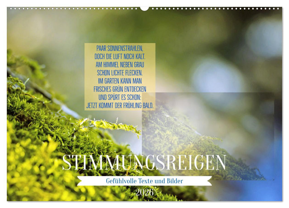 Stimmungsreigen Gefühlvolle Texte und Bilder (CALVENDO Wandkalender 2026)