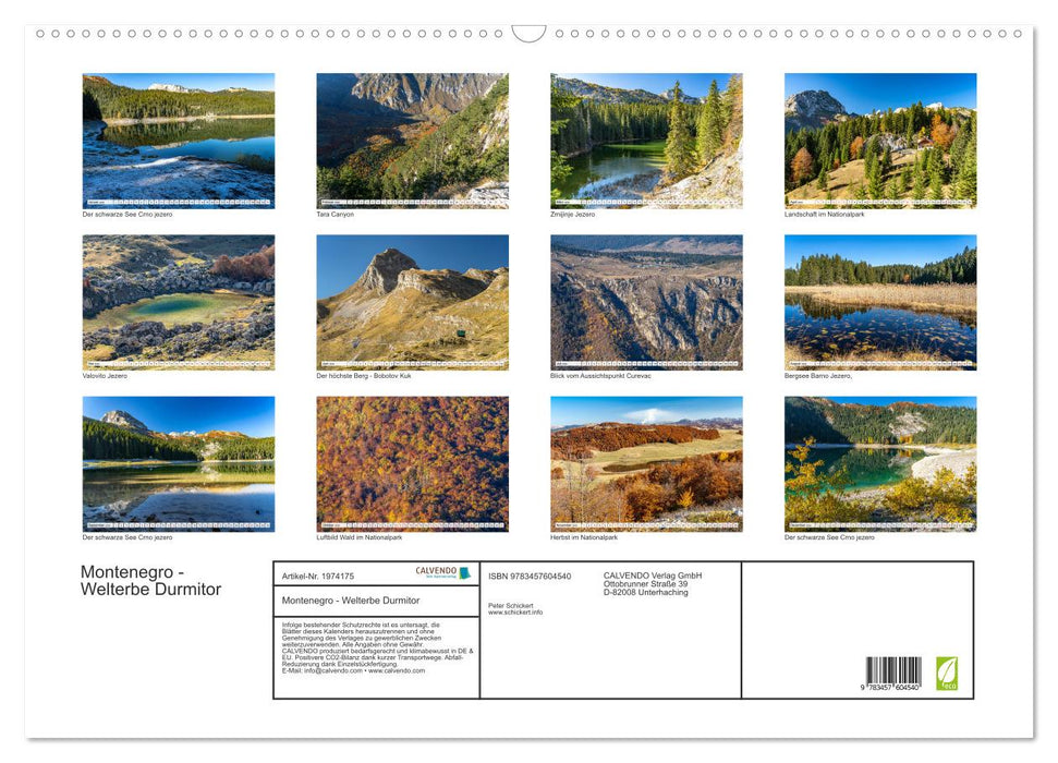 Montenegro - Welterbe Durmitor (CALVENDO Wandkalender 2026)