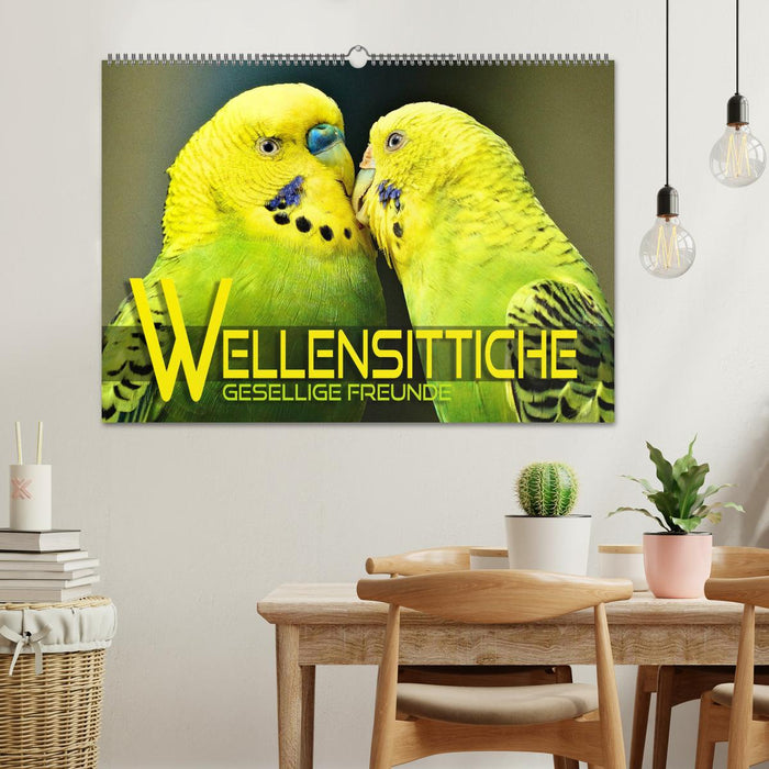 Wellensittiche - gesellige Freunde (CALVENDO Wandkalender 2026)