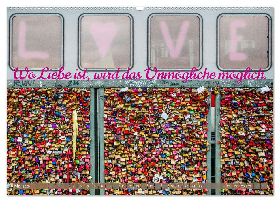 Liebesschlösser, Ich liebe Dich (CALVENDO Wandkalender 2026)