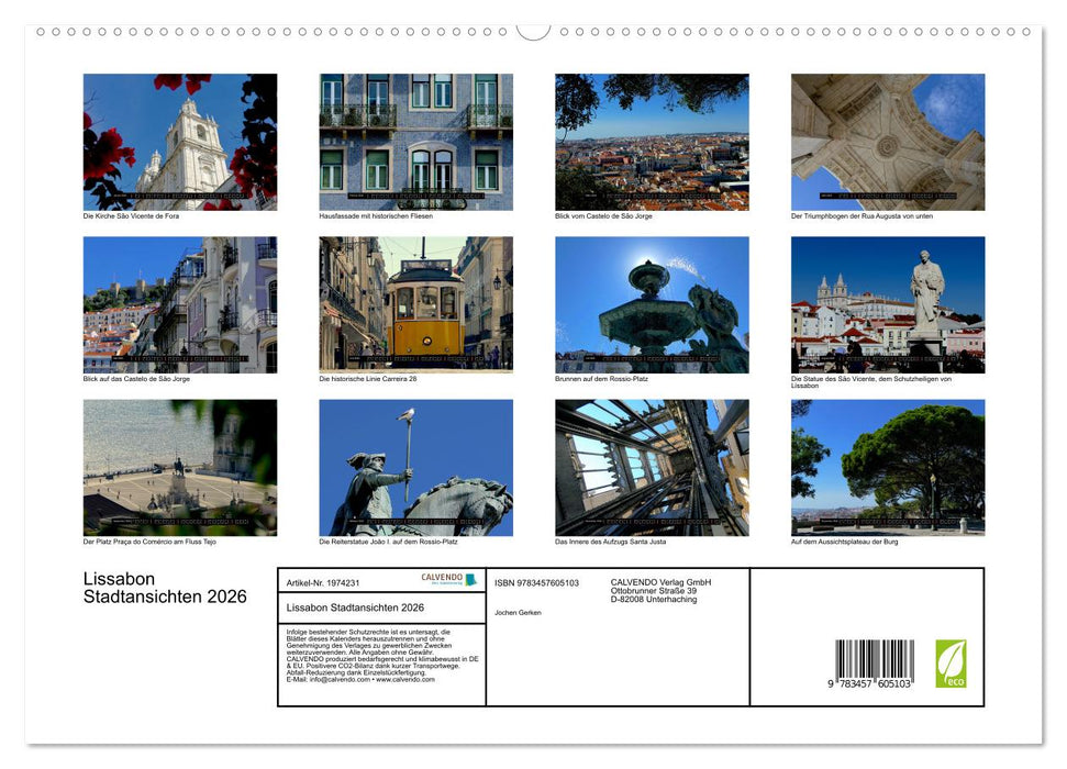 Lissabon Stadtansichten 2026 (CALVENDO Wandkalender 2026)