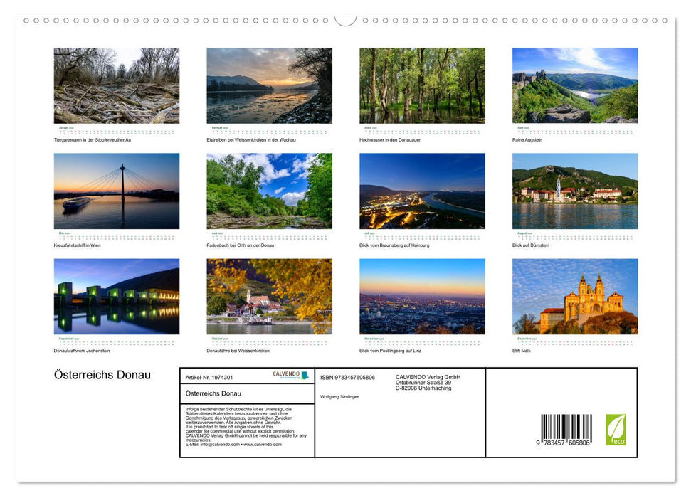 Österreichs Donau (CALVENDO Wandkalender 2026)