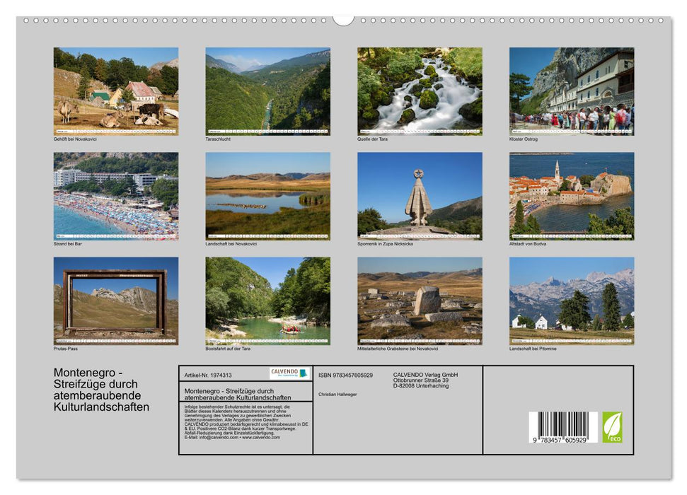 Montenegro - Streifzüge durch atemberaubende Kulturlandschaften (CALVENDO Wandkalender 2026)