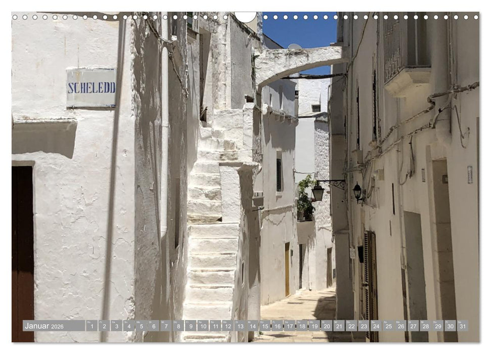 Apuliens weiße Dörfer (CALVENDO Wandkalender 2026)