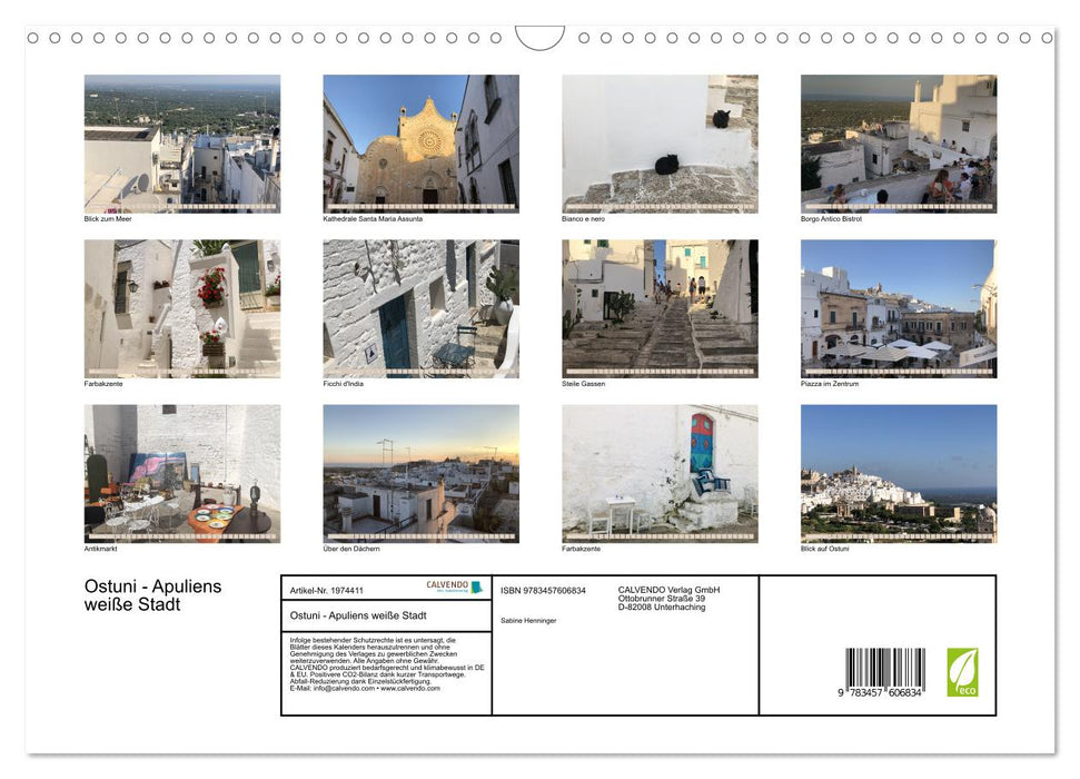 Ostuni - Apuliens weiße Stadt (CALVENDO Wandkalender 2026)