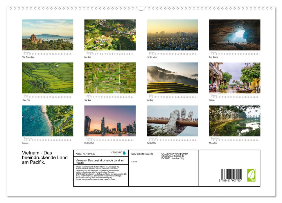 Vietnam - Das beeindruckende Land am Pazifik. (CALVENDO Wandkalender 2026)