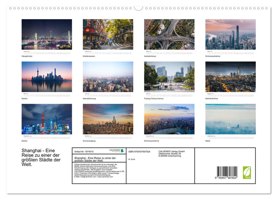 Shanghai - Eine Reise zu einer der größten Städte der Welt. (CALVENDO Wandkalender 2026)