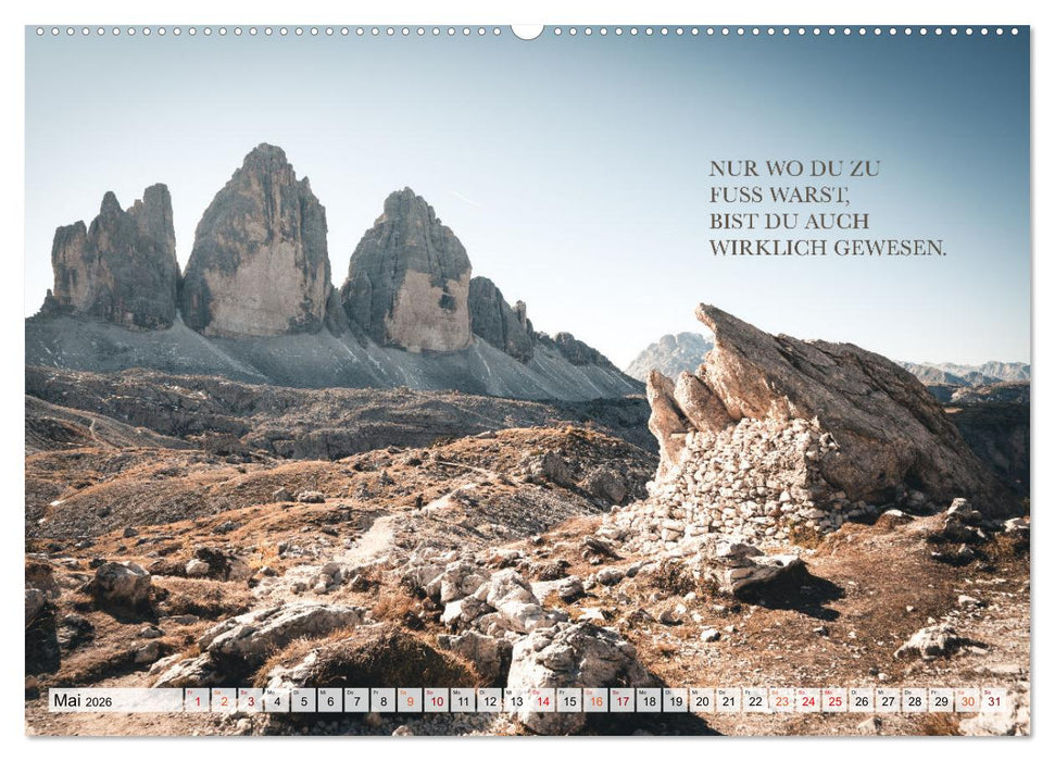 Berge und Sprüche zur Motivation und Inspiration (CALVENDO Wandkalender 2026)