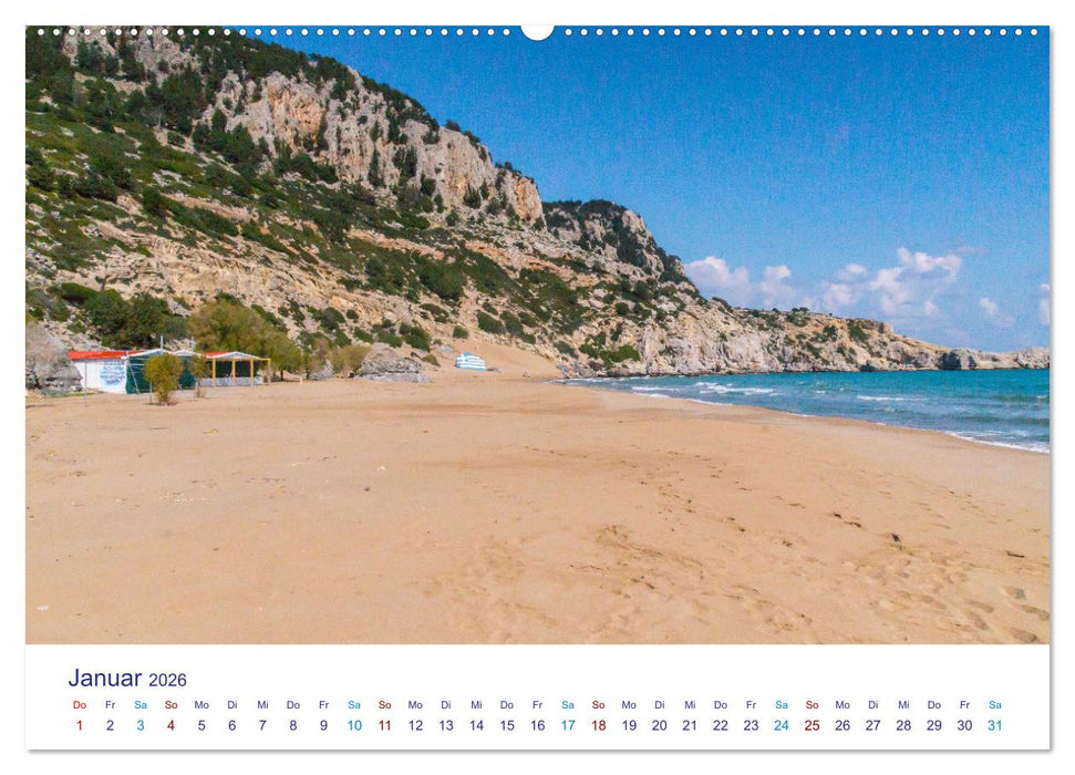 Strände der Insel Rhodos (CALVENDO Wandkalender 2026)