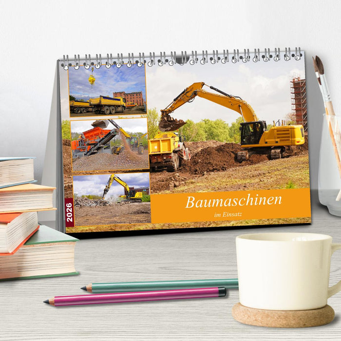 Baumaschinen im Einsatz (CALVENDO Wandkalender 2026)