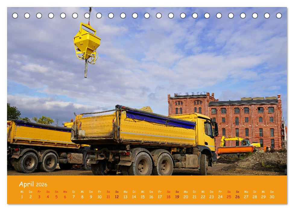 Baumaschinen im Einsatz (CALVENDO Wandkalender 2026)