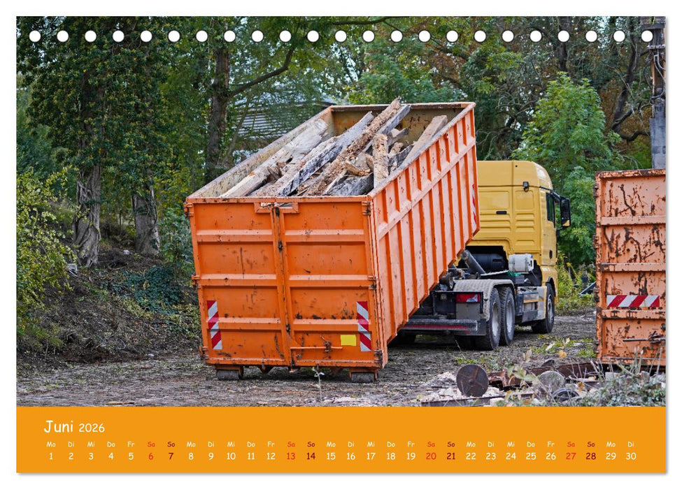 Baumaschinen im Einsatz (CALVENDO Wandkalender 2026)