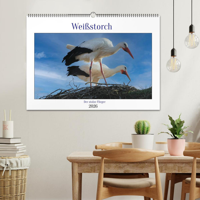 Weißstorch, der stolze Flieger (CALVENDO Wandkalender 2026)