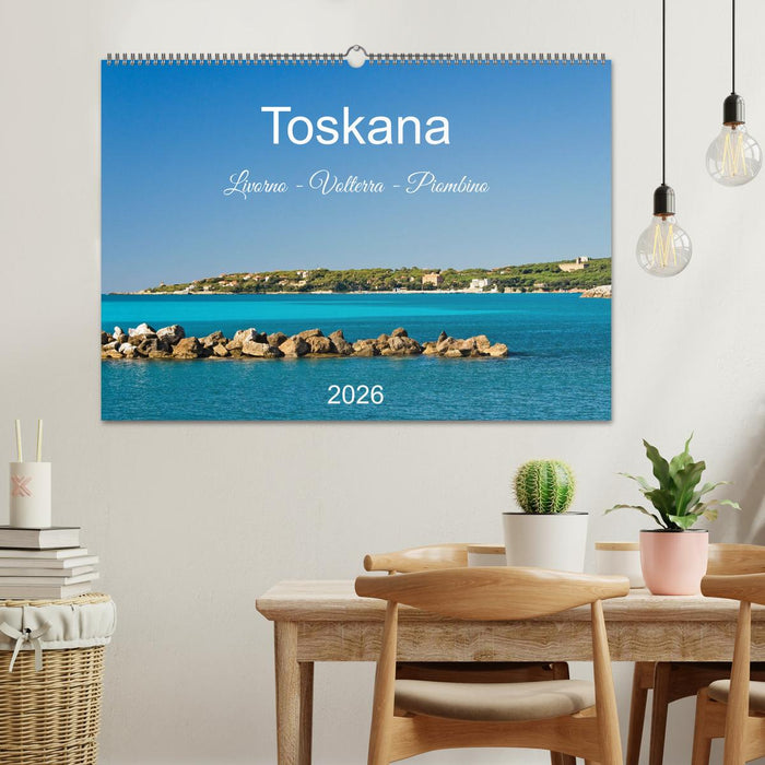 Toskana. Livorno - Volterra - Piombino (CALVENDO Wandkalender 2026)