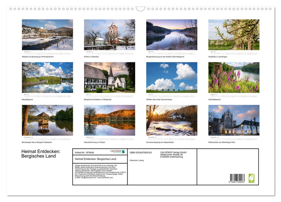 Heimat Entdecken: Bergisches Land (CALVENDO Wandkalender 2026)
