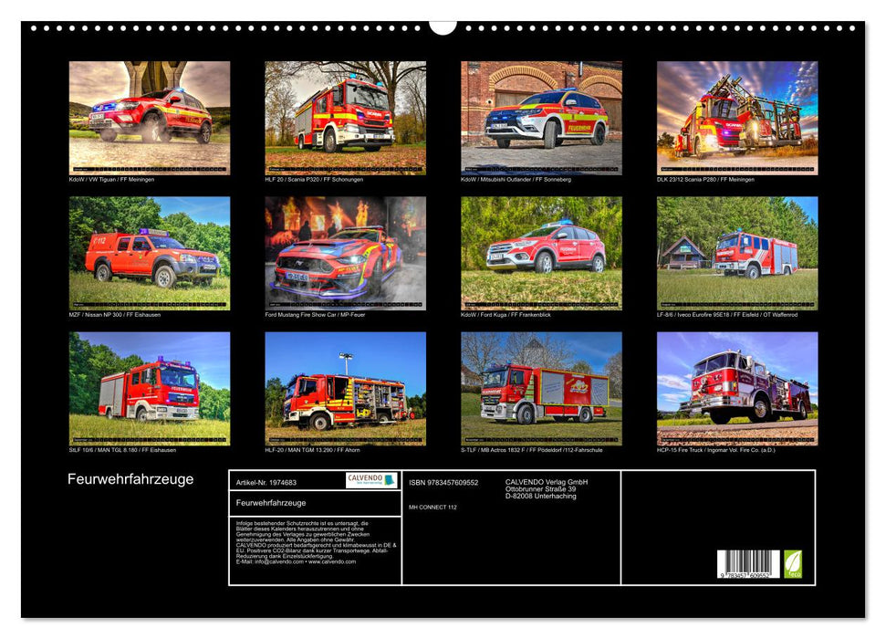 Feurwehrfahrzeuge (CALVENDO Wandkalender 2026)