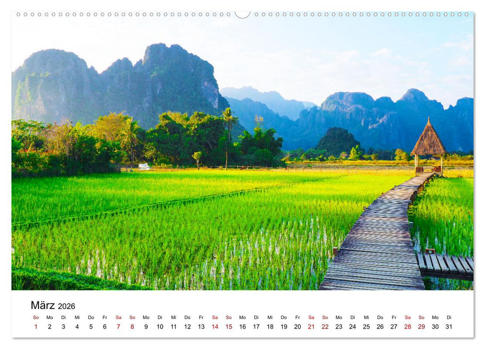 Laos - Abseits der Touristenströme. (CALVENDO Wandkalender 2026)