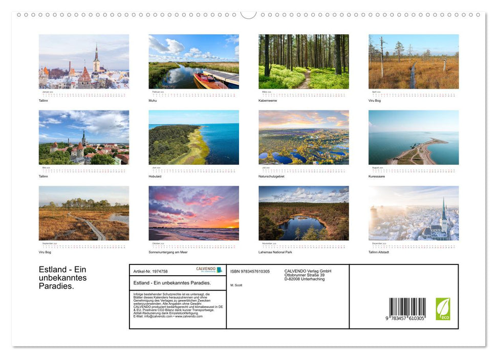 Estland - Ein unbekanntes Paradies. (CALVENDO Wandkalender 2026)
