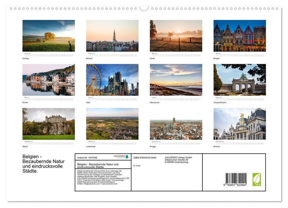 Belgien - Bezaubernde Natur und eindrucksvolle Städte. (CALVENDO Premium Wandkalender 2026)