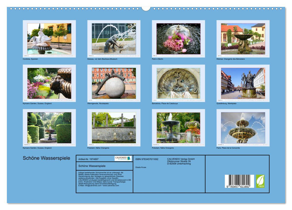 Schöne Wasserspiele (CALVENDO Wandkalender 2026)