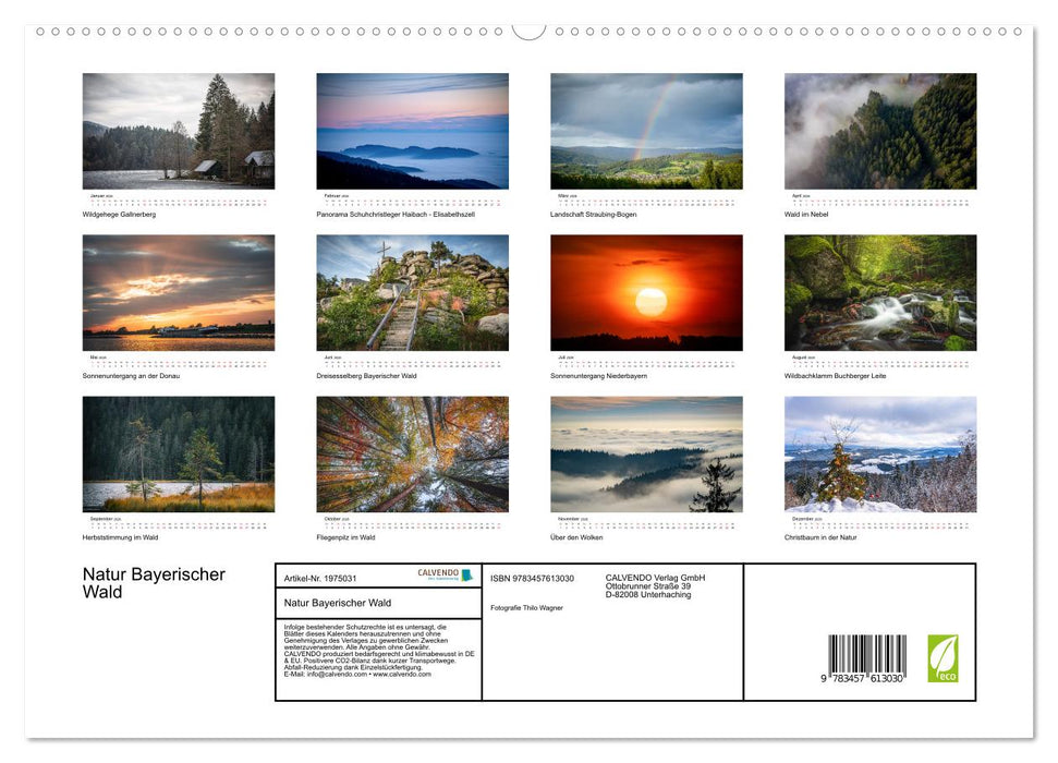 Natur Bayerischer Wald (CALVENDO Wandkalender 2026)