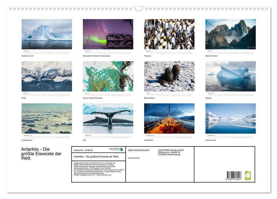 Antarktis - Die größte Eiswüste der Welt. (CALVENDO Wandkalender 2026)
