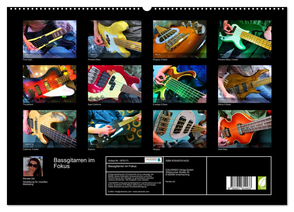 Bassgitarren im Fokus (CALVENDO Wandkalender 2026)