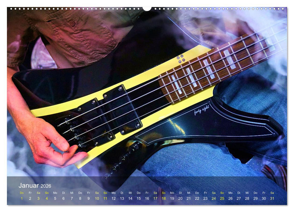 Bassgitarren im Fokus (CALVENDO Wandkalender 2026)